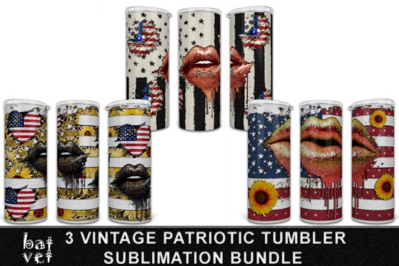Download Vintage Patriotic Tumbler PNG Bundle - Bundle Collection