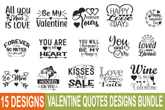 Download Valentines Quotes Designs Bundle - Bundle Collection