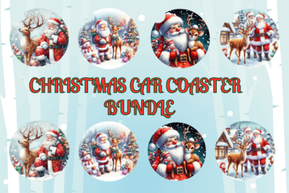 Download Christmas Santa Car Coaster Bundle Png - Bundle Collection