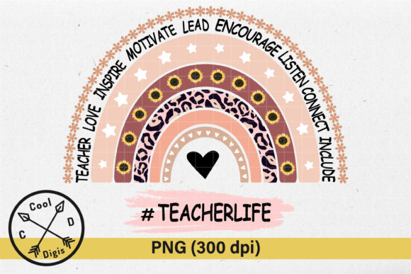 Download Teacher Life Rainbow PNG Sublimation - Png sublimation Collection