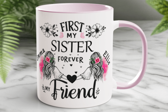 Download Custom Name Sister Mug Png Sublimation - Png sublimation Collection