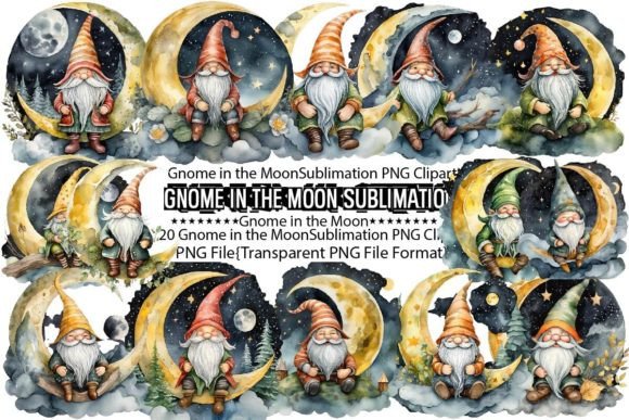 Download Gnome in the Moon Sublimation Bundle - Bundle Collection