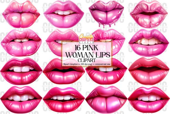 Download Pink Glossy Woman Lips Bundle - Bundle Collection