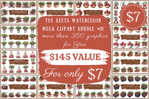 Download The Beets Watercolor Mega Clipart Bundle - Bundle Collection