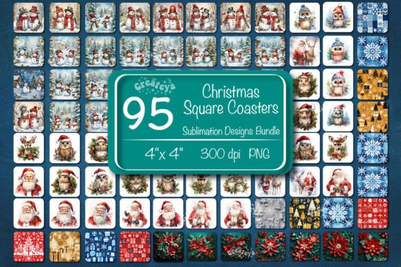 Download Christmas Square Coaster Png Big Bundle - Bundle Collection