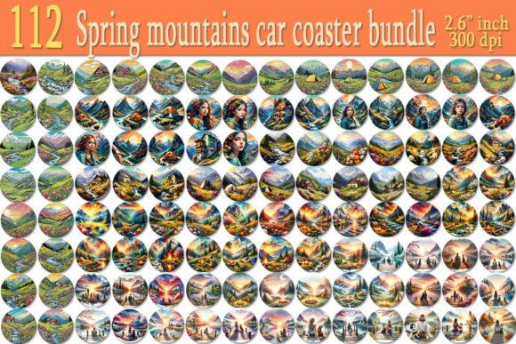 Download Watercolor Mountains Car Coaster BUNDLE - Bundle Collection