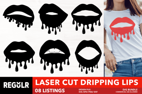 Download Laser Cut Dripping Lips SVG Bundle - Bundle Collection