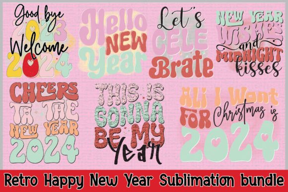 Download Retro Happy New Year Sublimation Bundle - Bundle Collection