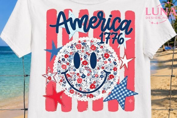 Download America 1776 Smiley Face PNG Sublimation - Premium Bundle