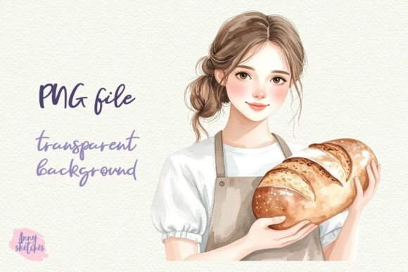 Download Baker Girl Bread PNG Sublimation Design - Png sublimation Collection