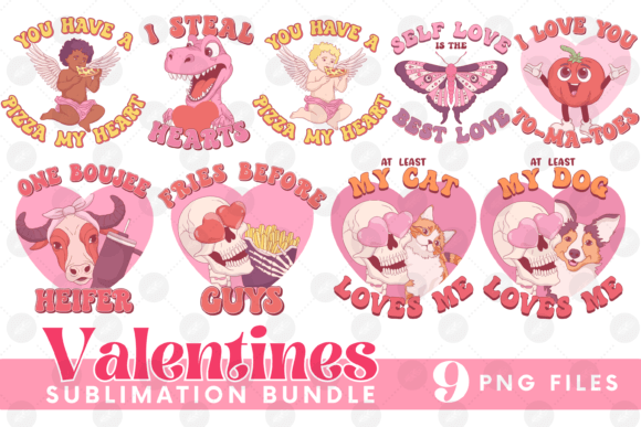 Download Valentines Sublimation Bundle Cupid Cow - Bundle Collection