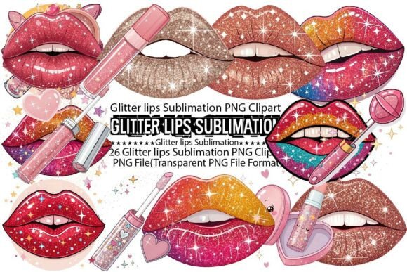 Download Glitter Lips Sublimation Bundle - Bundle Collection