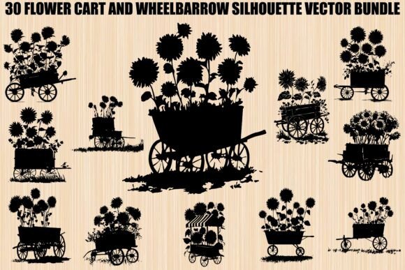 Download Flower Cart and Wheelbarrow SVG Bundle - Bundle Collection