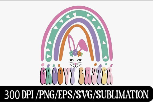 Download Groovy Easter Rainbow PNG Sublimation - Png sublimation Collection