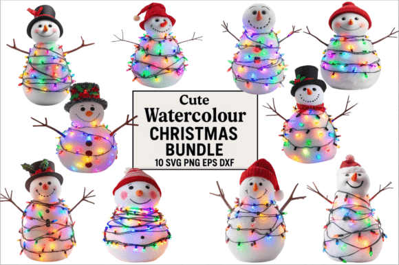 Download Cute Watercolour Christmas Bundle - Bundle Collection