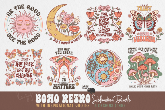 Download Boho Retro PNG Sublimation Bundle - Png sublimation Collection