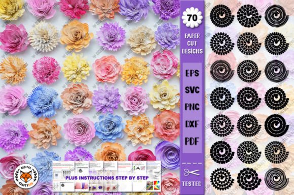 Download Rolled Flowers, 3D Paper Flowers Bundle - Bundle Collection