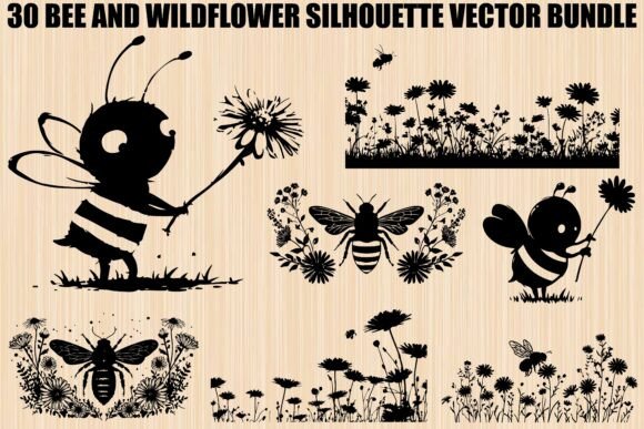 Download Bee and Wildflower SVG Bundle - Bundle Collection
