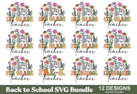 Download Back to School SVG Bundle, Flower Floral - Bundle Collection