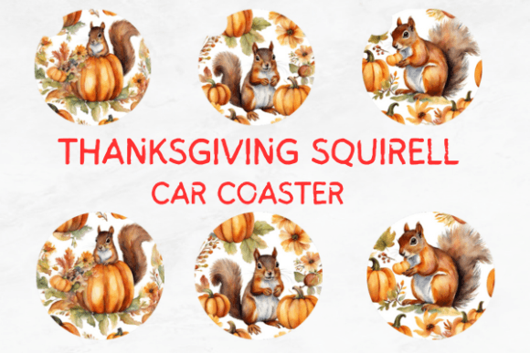 Download Thanksgiving Squirrel Car Coaster Bundle - Bundle Collection