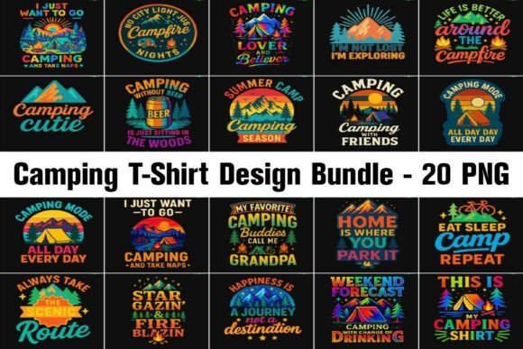 Download Adventure Camping T-Shirt Design Bundle - Bundle Collection