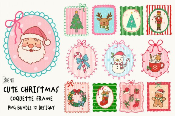 Download Cute Christmas Bundle Coquette Frame Png - Bundle Collection