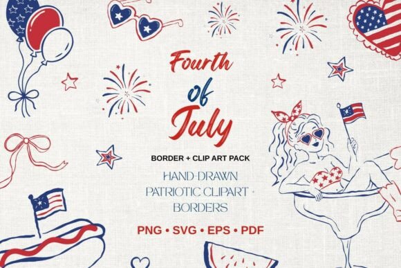 Download Fourth of July Clipart &amp; Border Bundle | - Bundle Collection