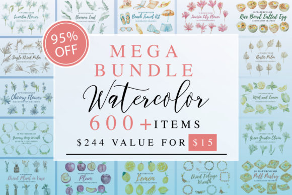 Download Watercolor Mega Bundle - Bundle Collection