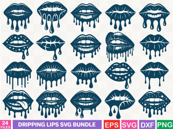 Download Dripping Lips SVG Bundle - Bundle Collection