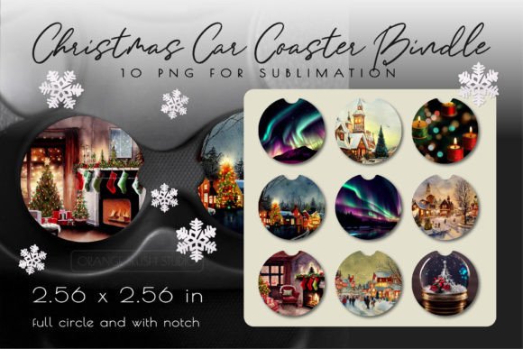 Download Christmas Car Coaster Bundle 10 Designs - Bundle Collection