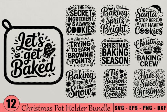 Download Christmas Baking Pot Holder Bundle - Bundle Collection