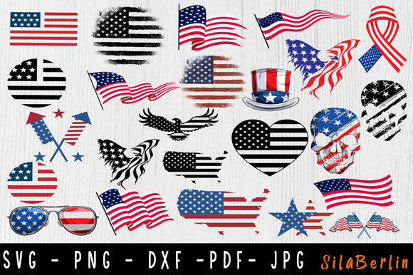 Download USA Flag SVG Bundle, American Flag SVG - Bundle Collection