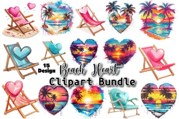 Download Beach Heart Clipart PNG Bundle - Bundle Collection