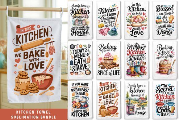 Download Funny Kitchen Towel Sublimation Bundle - Bundle Collection