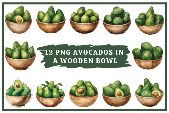 Download Avocados Watercolor Clipart Bundle #25 - Bundle Collection