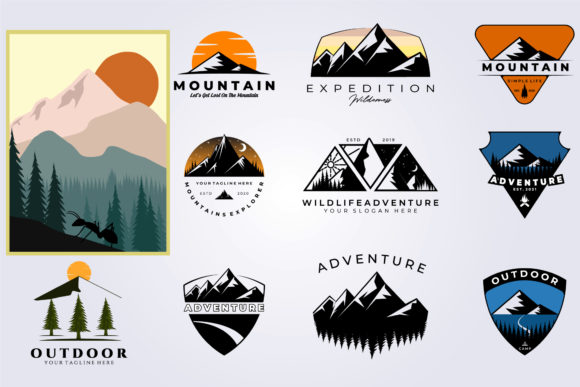 Download Mountain Adventure Outdoor Logo Bundle - Bundle Collection