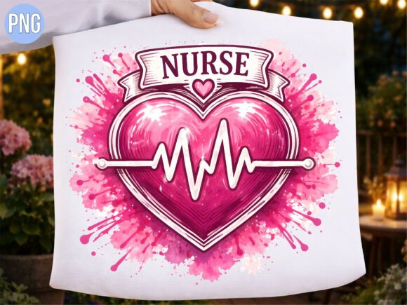 Download Pink Watercolor Heart Nurse EKG PNG - Pink watercolor heart Collection