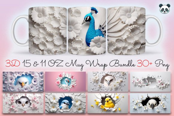 Download 3D Bird Mug Wrap Sublimation Bundle - Bundle Collection